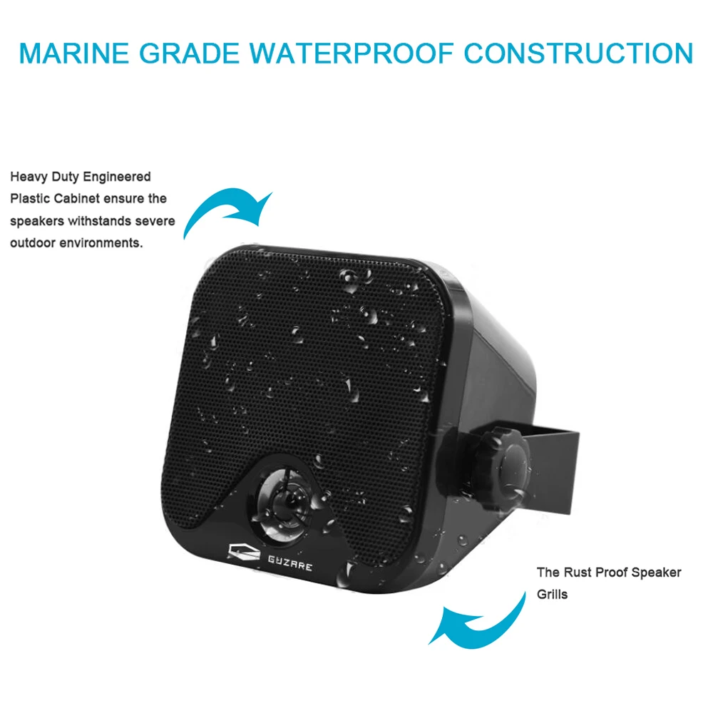 100W 4 Inch Waterproof Boat Marine Box Outdoor Speakers Surface Mounted For Jeep ATV UTV Golf Cart Power Sports Truck Tractor