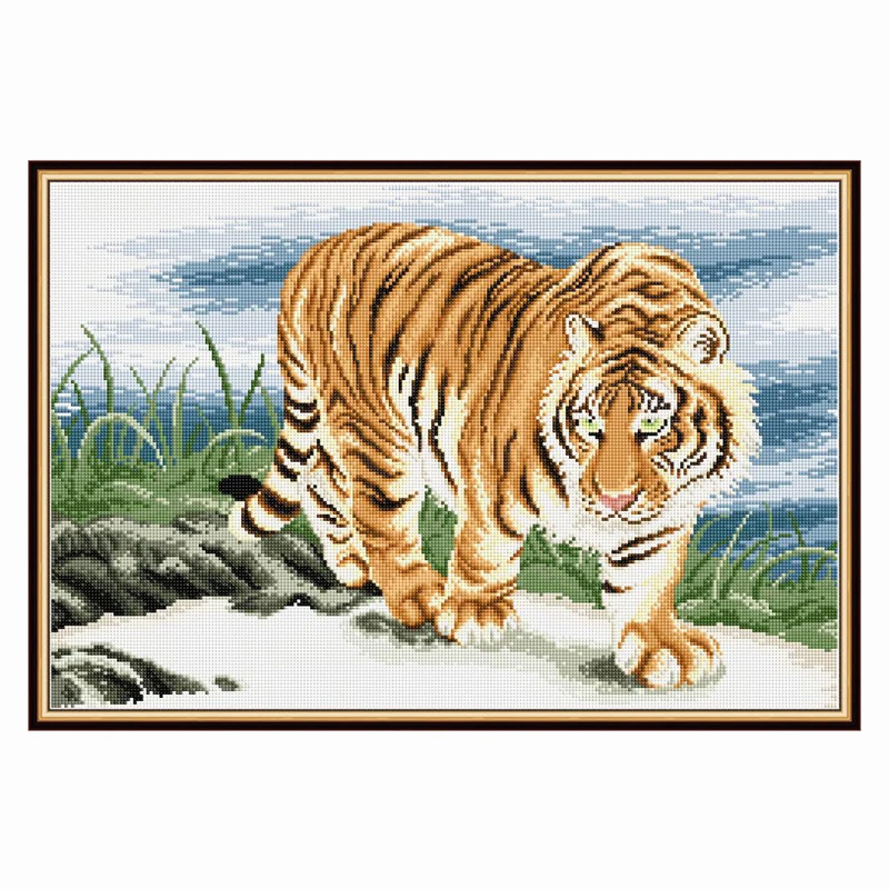 

King 5D DIY Animal Diamond Painting Set Tiger Pattern Diamond Cross Stitch Mosaic Art Full Diamond Embroidery Home Decor Gifts
