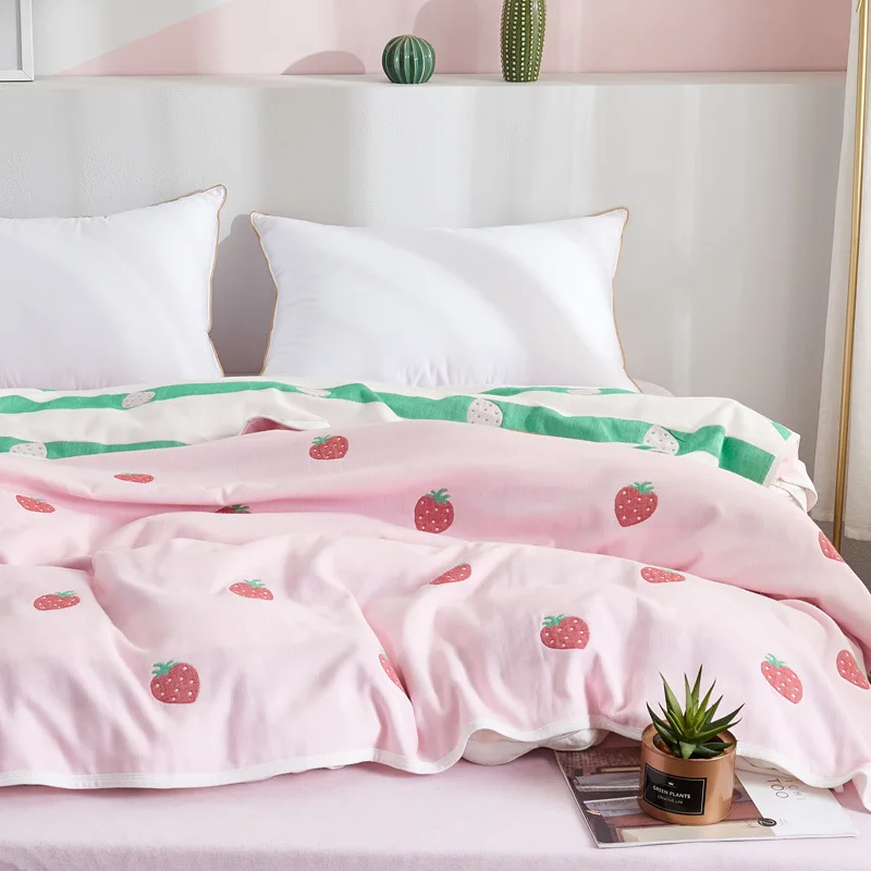 pink A Cotton Baby Sleeping Blanket Quilt Cover Office Couch Rest Cover Canap Couch Plaid - Цвет: pink A