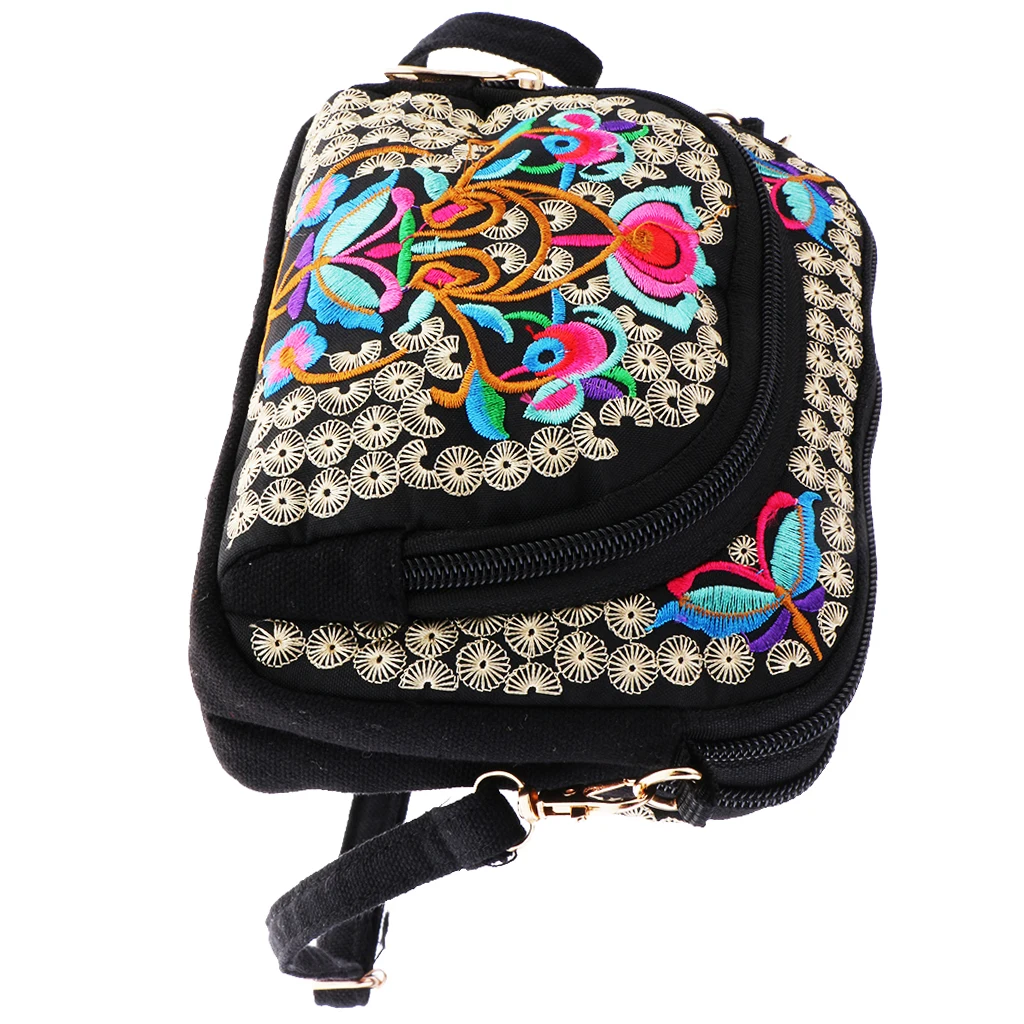 Vintage Embroidery Women Handbag Wood Beads Travel Shoulder Bag 19x14cm #1