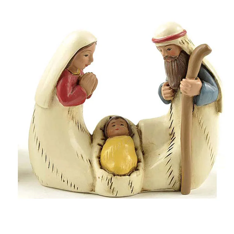 Мини ручной смолы Христос статуя Рождества Рождественская сцена христианские домашние декоративные предметы Статуэтка Иисуса ремесло новогодние подарки