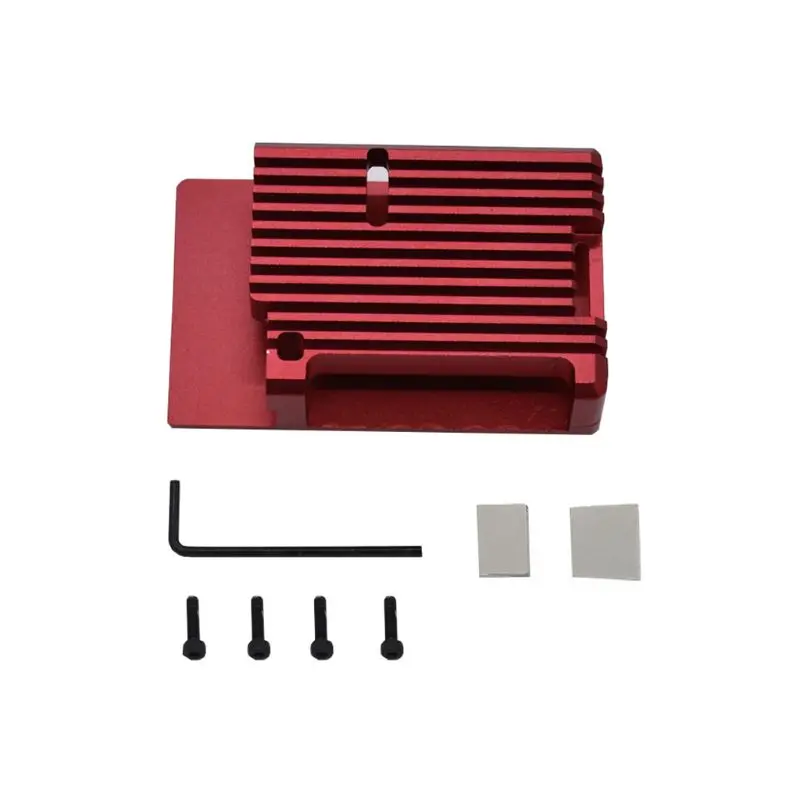 Чехол из алюминиевого сплава, металлический корпус, корпус для Raspberry Pi 4, Модель B, плата - Цвет: Красный