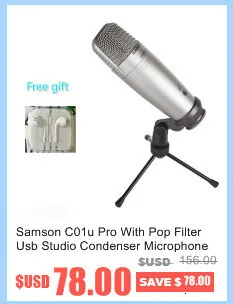 Samson C01u Pro Usb Studio Hypercardiod микрофон для мониторинга в реальном времени Большой мембранный конденсаторный микрофон Plug& Play Stand