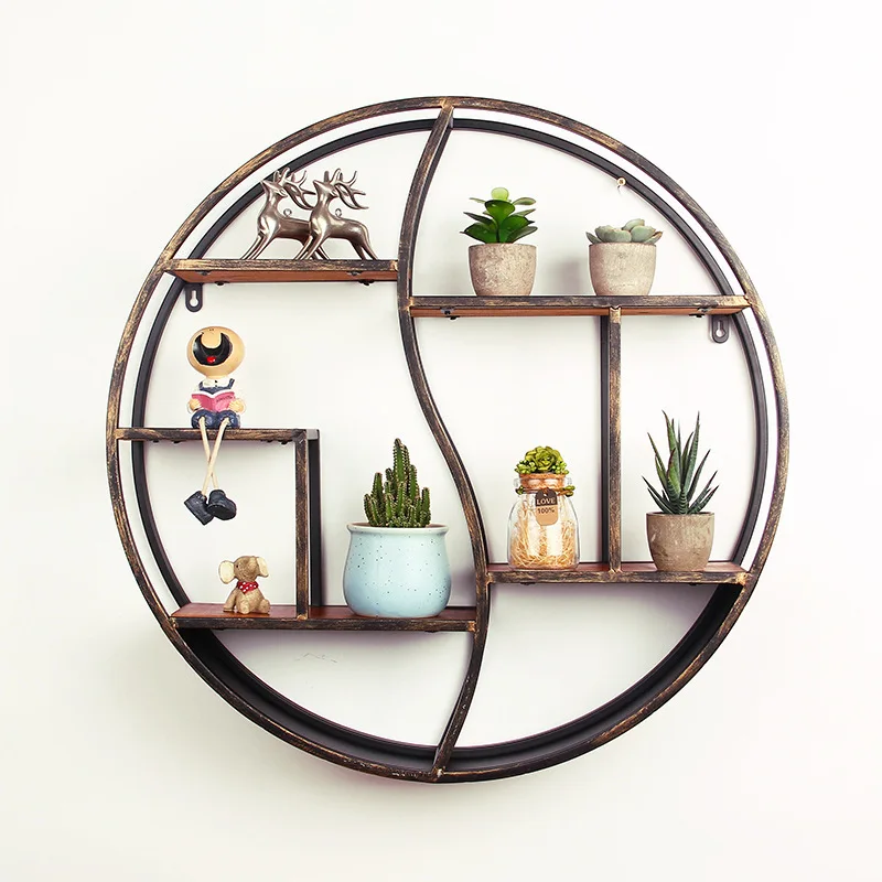 Industrial Wind Retro Creative Wrought Iron Restaurant Wall Wall Decoration Pendant Tea Shop Wall Rack Wall Hanging