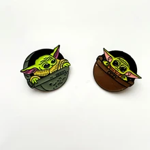 Йода ребенок милый мультфильм печати значок на заказ броши на рюкзак Одежда Декоративные Броши Рождество значок