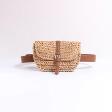 Caker Брендовые женские полукруглые соломенные сумки, соломенные поясные сумки, летняя поясная сумка цвета хаки, цветные сумки,, Прямая поставка