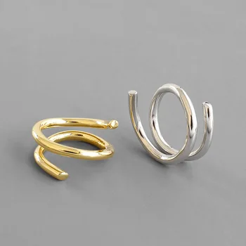 

High Quality 1pc INS 1PC Authentic S925 Sterling Silver FINE Jewelry Glossy Rows Lines Rings lONG ring adjust TLJ1007