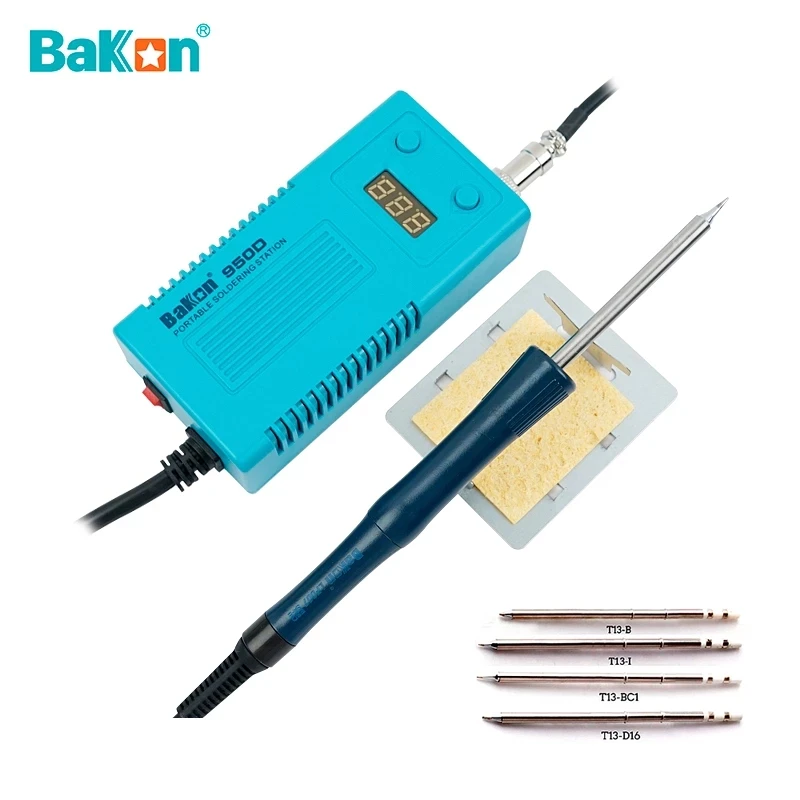 best soldering iron for electronics BAKON 950D 75W Portable Soldering Iron Station Upgrade T13 Tip Temperature Adjustable Digital Display Repair Electric Tools hot air rework station Welding Equipment