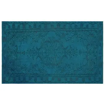 

Handmade Turquoise Vintage Overdyed Turkish Area Rug 160x259 Cm-5'3''X8'6''