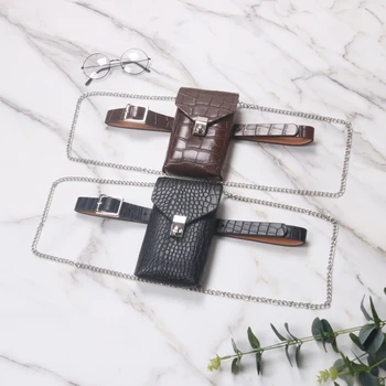 

PU Crocodile Pattern Flap Money Fanny Packs Women Fashion Leather Waist Belt Bag Street Mini Shoulder Bag Envelop Waist Packs