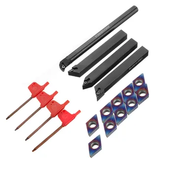 

DANIU 4pcs 12mm Lathe Turning Tool Holder With 10pcs Blue-nano DCMT070204 Carbide Inserts New