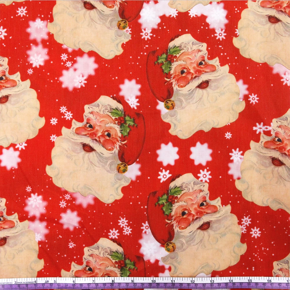 50*147CM Polyester&cotton Santa Claus Printed Christmas Fabric Sewing Quilt Fabric DIY Baby Clothes Bags Material,1Yc8676