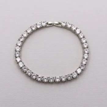 

WEIMANJINGDIAN 6MM Round Cut Cubic Zirconia Crystal 0.5 Carat CZ Bridal Tennis Bracelets for Women or Wedding