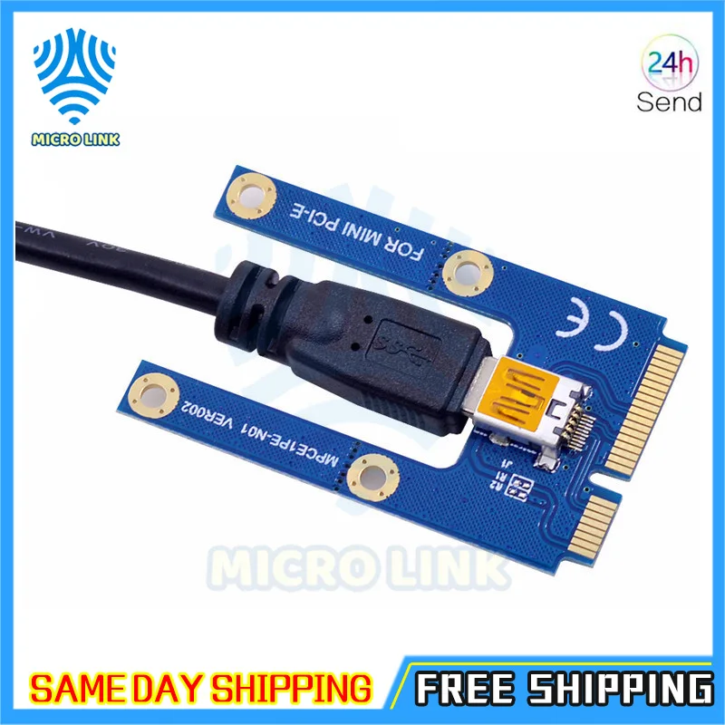 Mini PCIe to PCI express 16X Riser for Laptop External Graphics Card EXP GDC BTC Antminer Miner mPCIe to PCI-e slot Mining Card-5
