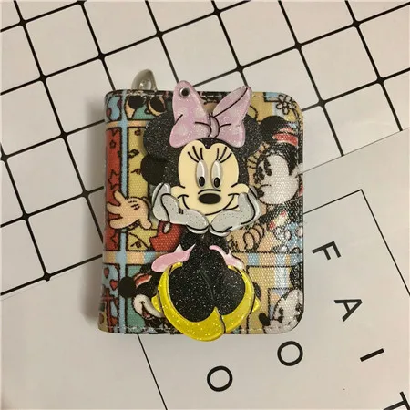 Style nine Модный женский короткий кошелек с изображением героев мультфильма Дисней Минни, милый детский персональный кошелек, милый цветной женский кожаный кошелек высокого качества - Цвет: Style nine