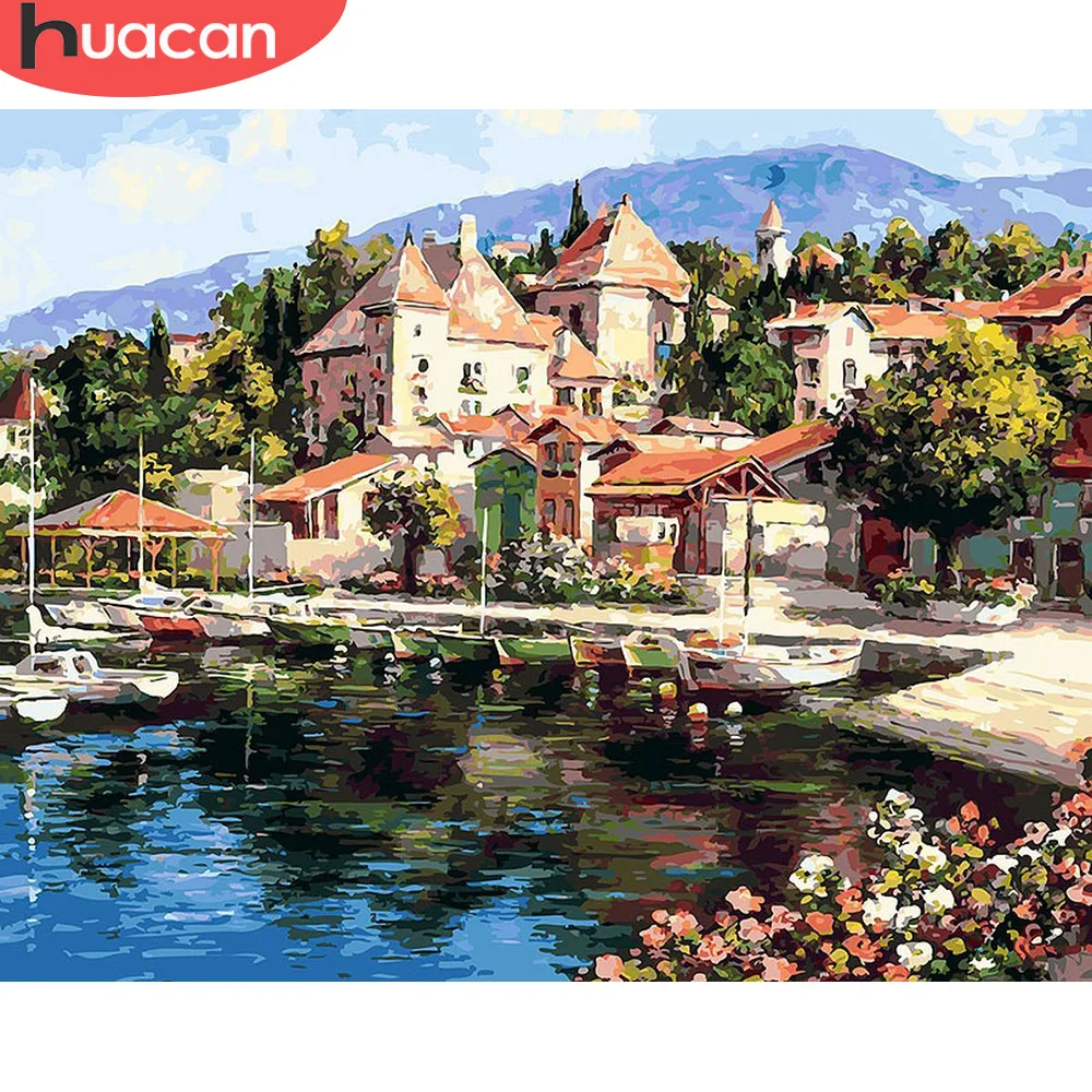 Набор для рисования по номерам HUACAN раскраска на холсте ручная работа картина