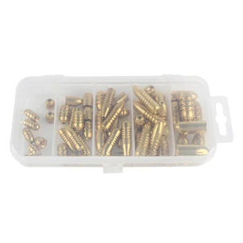 

52pcs Brass Weights Shape Sinker Sea Carp Fishing Fish Sinker Tackle