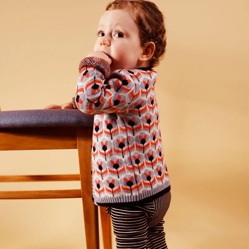 

INS Childrenswear Wolf Men And Women CHILDREN'S Cardigan Small CHILDREN'S Baby V-neck Sweater Infant Sweater Coat Autumn And Win