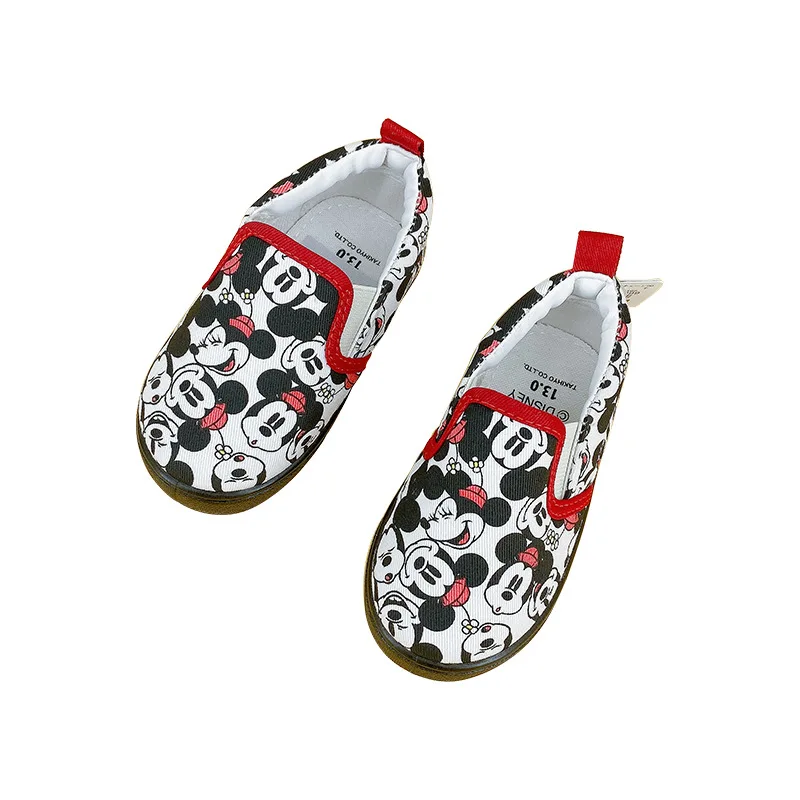 

Мягкие парусиновые туфли с педалью Микки-Мауса из мультфильма Disney, Симпатичные Детские парусиновые туфли с низким верхом
