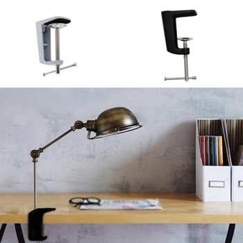 

Black Aluminum Adjustable Clamp 0-56mm Table Lamp Clip Swivel Lock Holder Tool