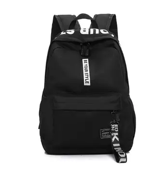

New men women casual backpack nylon solid color student school bag youth laptop Mochila college style large capacity travel bag