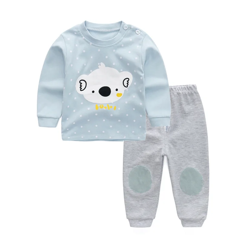 

Men's Women's Children's Autumn Clothing Trousers Children's Cotton Underwear Set Brushed Combed Cotton Cartoon Kids Pajamas