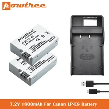 

LP-E8 Battery+Charger For Canon Rebel T5i T4i T3i T2i EOS 600D, 550D, 650D, 700D, Kiss X5, X4, Kiss X6 Replacement of LC-E8E L50