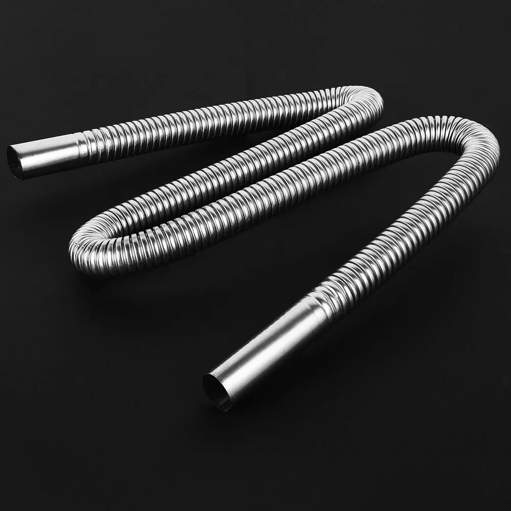 120cm Stainless Steel Car Exhaust Pipe Gas Vent Hose Diesel Heater Exhaust Muffler Pipe for Webasto Eberspacher Heater