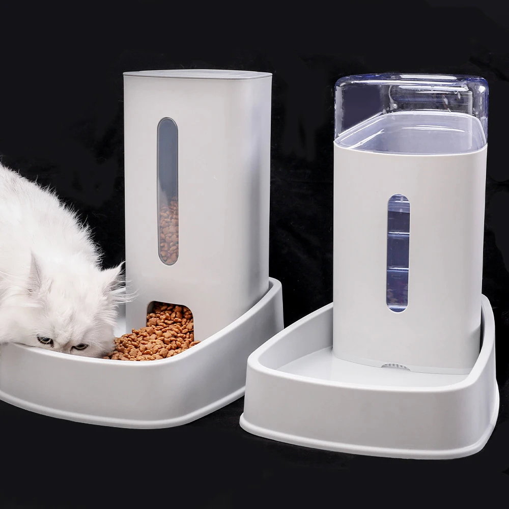 Automatic Cat Feeder 3.8L Dog Food Dispenser and Water Fountain Big Capacity Pet Water for Small Large Dog Pets Puppy Dog Bowl