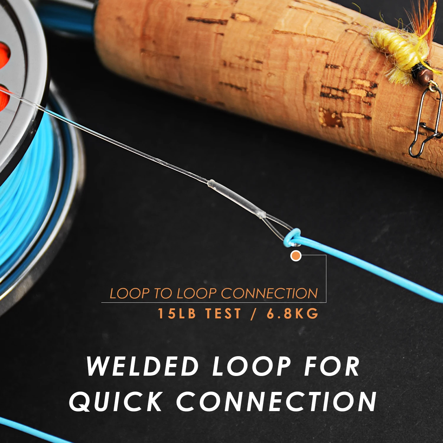 SF Welded Tapered Leader Fly Fishing with Loop Nylon 9/7.5ft Fishing Leader ( 6 PCS)