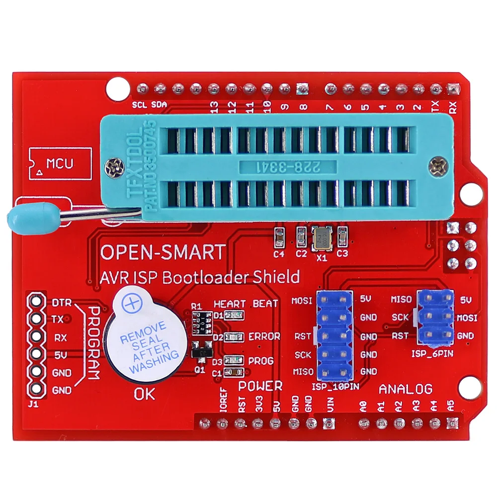 Avr isp bootloader shield burning programmer board for atmega328p