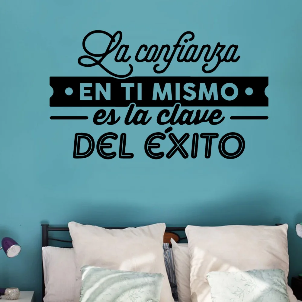 Large Spanish Quotes Phrase Wall Decals Wallpaper Vinyl Stickers For Office Room Decal Wall Sticker Home Decoration Poster Mural