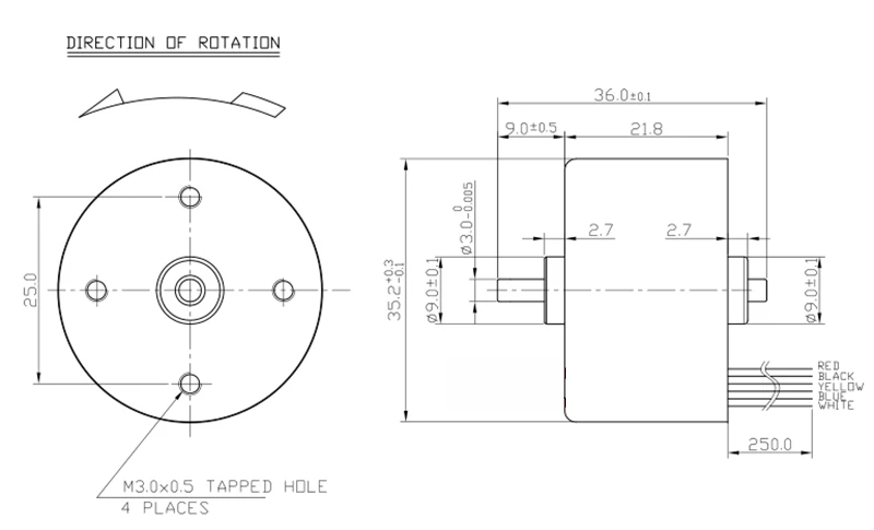 BLDC3525 DC бесщеточный двигатель замедления 2,5 Вт 50г. См вперед и назад 12v2v Индуктивный встроенный драйвер