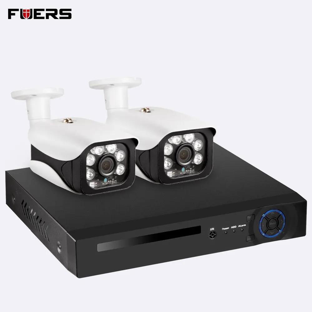 FUERS 8CH P2P 5.0MP распознавание лица POE NVR IP видео Регистратор поддерживает H.265 Onvif Смарт видео анализ камеры - Цвет: kit2