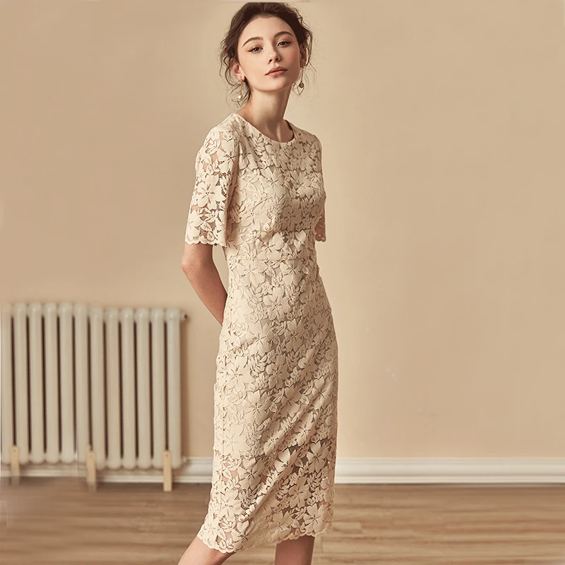O Neck Slim Bodycon Pencil Dress|Gaun 