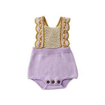 

2019 Baby Newborn Girls Knit Rompers Infant Toddler Jumpsuit Clothes Sleeveless Infant Casual Outfits