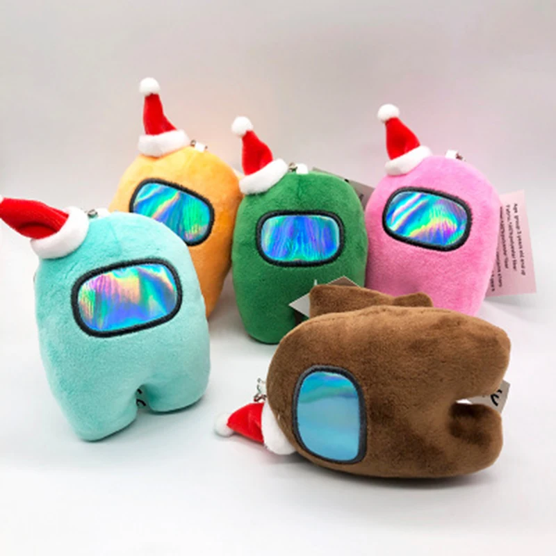 

Among Us Plush Toy Doll Christmas Color Eye Mask New Toy 10cm Music 12 Colors Very Fun Party Toys Christmas for Friends and Kids