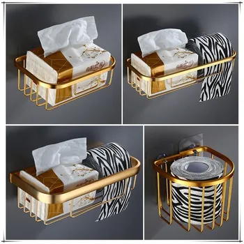 

Chamber Pot Storage Box Toilet Paper Box Paper Towel Storage Shelf Hole Punched Nailless Rectangular Bathroom Adhesive Toilet Pa