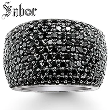 

Black Pave Cocktail Ring,Female Fashion Good Jewerly For Men & Women,2020 Gift Silver color jewellery thomas
