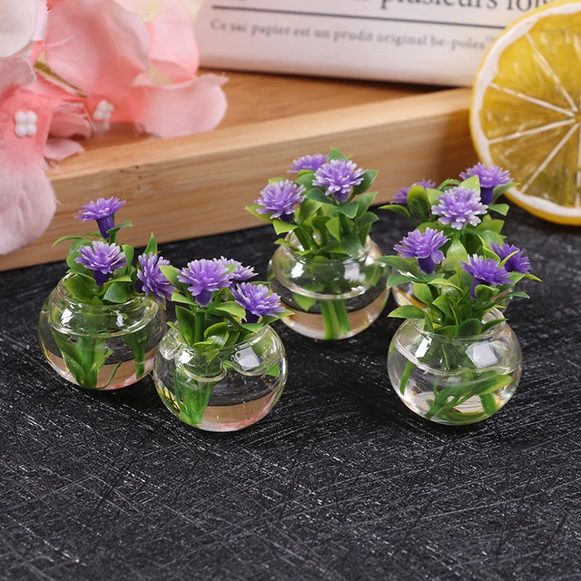 1:12 Dollhouse Miniature Simulation Potted Plants Green Mini Tree Potted For Green Plant In Pot Doll House Furniture Home Decor 2