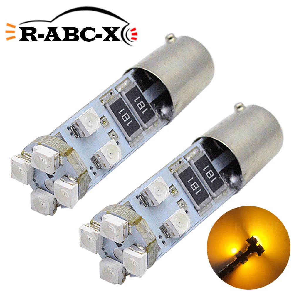 

2W T4W BA9S Bulb BAX9S H21W BAY9S 12V H6W Canbus LED For Car Rear Fog light 2835 8SMD White Auto Parking Reverse Lamp Yellow