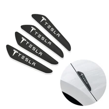 

KCOOSO 4pcs/Set Black Silicone Door Edge Guards Anti-scratch Car Sticker For Tesla Model 3/ Y