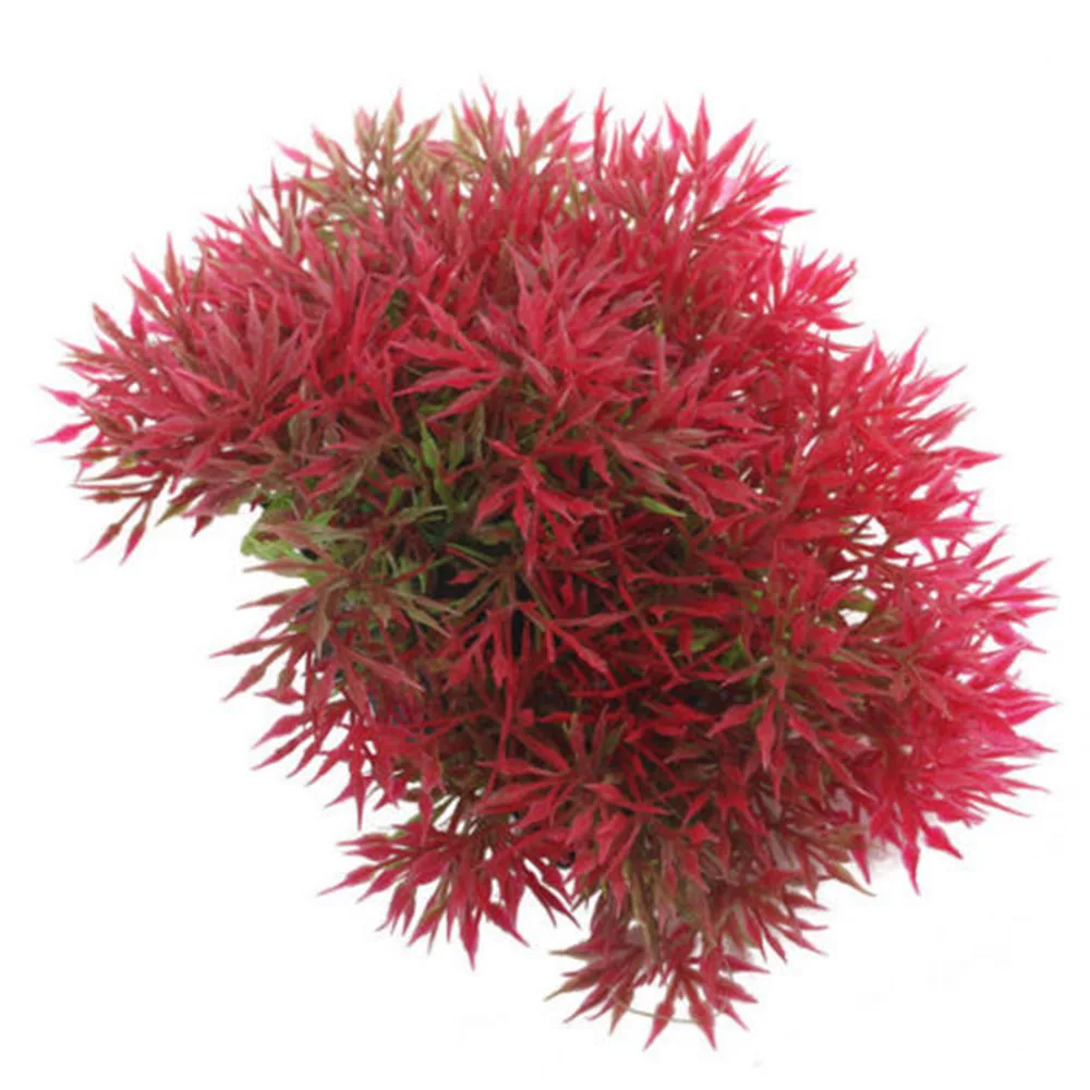 1 шт., искусственное украшение для аквариума, пластиковое растение, растение, трава, украшение, декор для аквариума, растение, пейзаж - Цвет: Red
