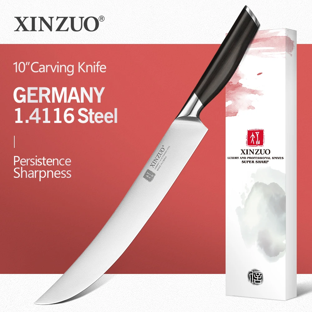 Нож для резьбы из нержавеющей стали XINZUO 2 шт. 10 дюймов 1 4116 155 мм вилка 430 с черной ручкой|Кухонные ножи| |