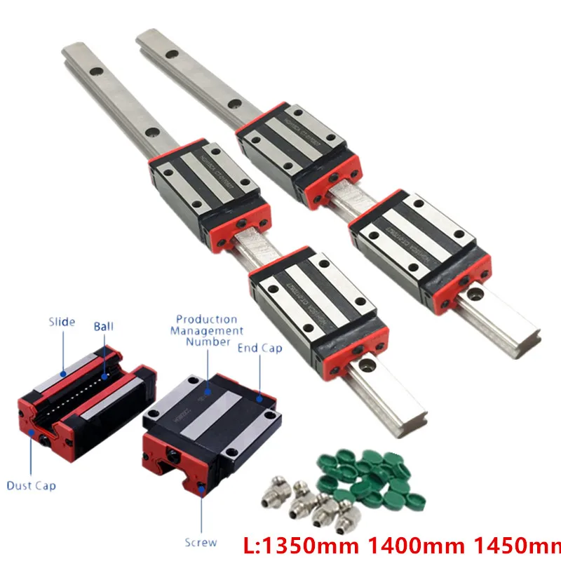 fast shipping China factory supply 1350mm 1400mm 1450mm HG15 HGR15 HGH15CA HGW15CC 15mm CNC linear guide rail linear guide afbeelding