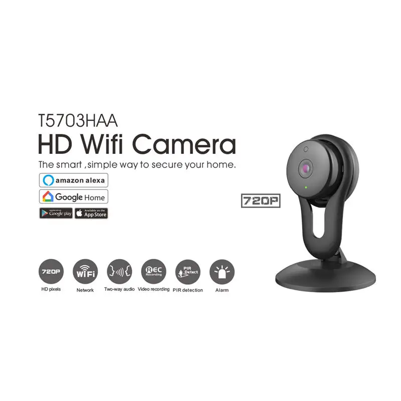  1.0Mp 720P Button Mini Wireless Camera Wifi Two-Way Voice Indoor Night-Vision Cctv Home Security Wi - 4.00018E+12