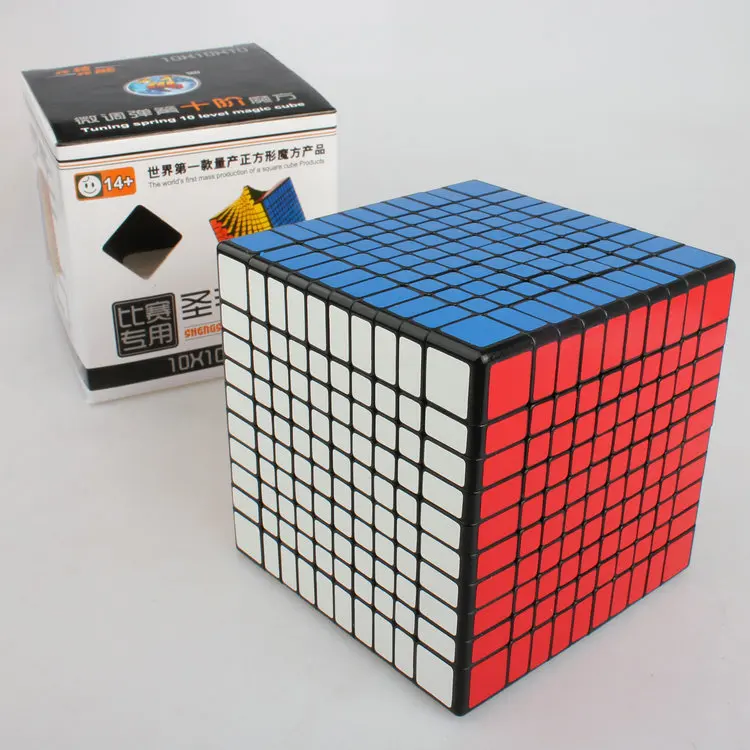 

Ten Order Magic Cube Black And White with Pattern] 10X10X10 Black Background Square 10 Order Magic Cube Equipped with Adhesive