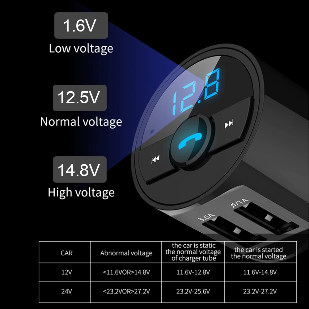 Fm-передатчик Aux модулятор Bluetooth Handsfree автомобильный комплект автомобильный аудио mp3-плеер с 3.1A Быстрая зарядка двойной USB Автомобильное зарядное устройство