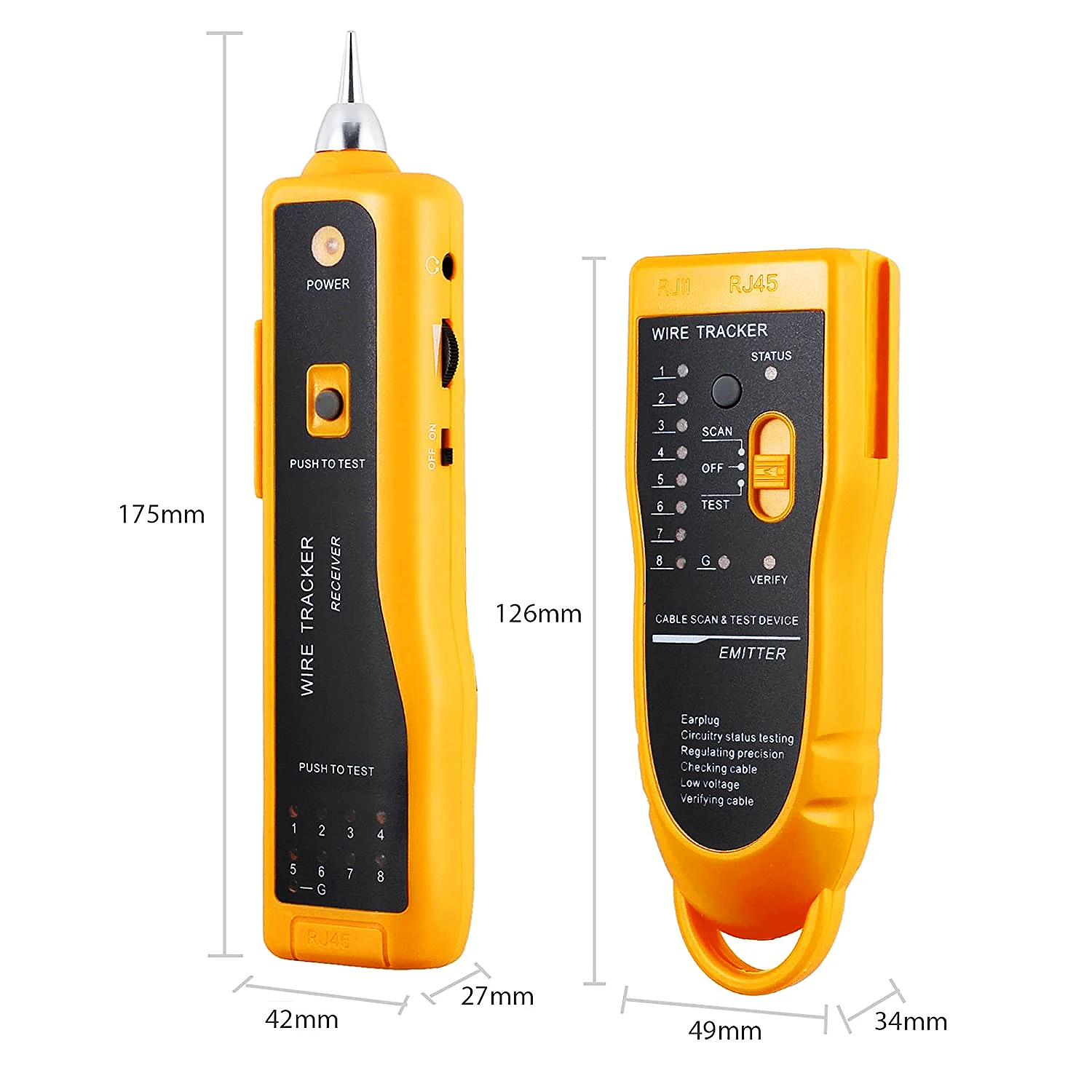 HTOC Wire Tracker,RJ11 RJ45 Line Finder Cable Tester for Network LAN Ethernet Cable Collation, Phone Telephone Line Test