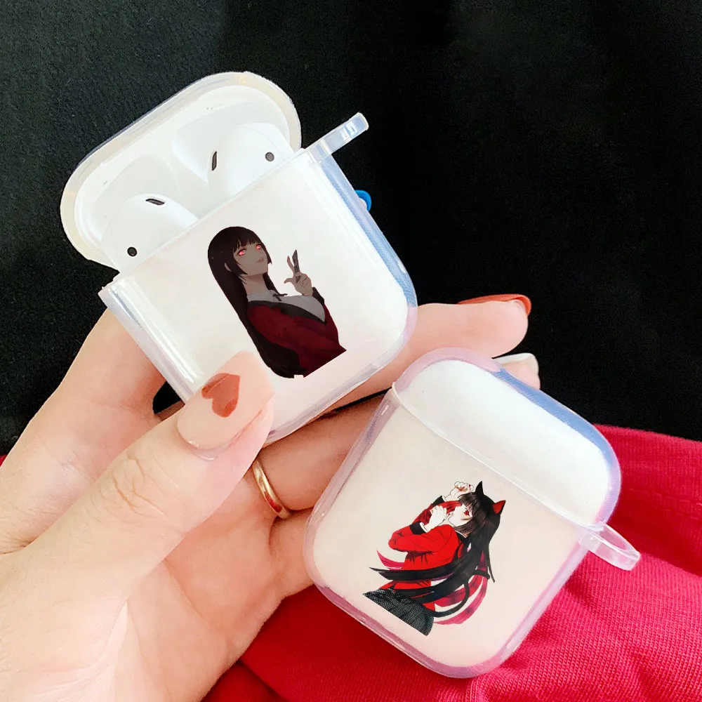 

Hot Japanese Anime Kakegurui Jabami Yumeko Airpod Clear Earphone Case for Airpods 1 2 Soft TPU Coque Earphone Cover Fundas